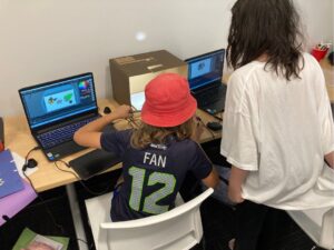 Students using animation software