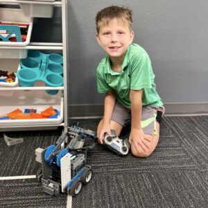 Student showing off their robot