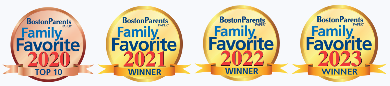 Boston Parents Family Favoriates 2020 through 2023 medallions